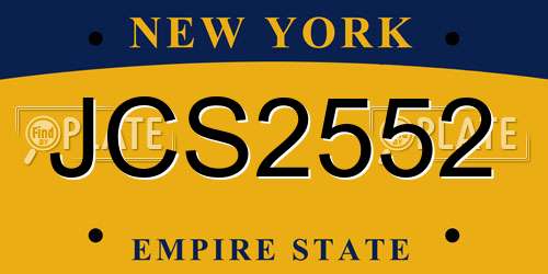 JCS2552 New York License Plate