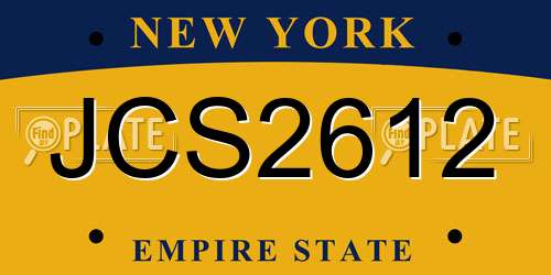 JCS2612 New York License Plate