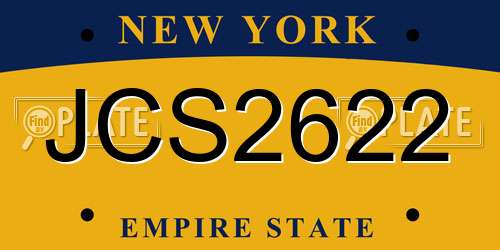 JCS2622 New York License Plate