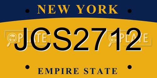 JCS2712 New York License Plate