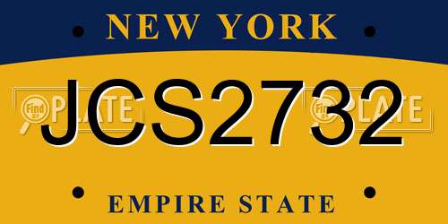 JCS2732 New York License Plate