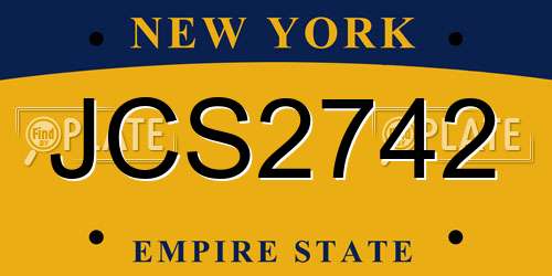 JCS2742 New York License Plate
