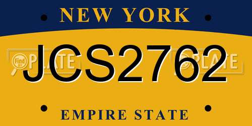 JCS2762 New York License Plate