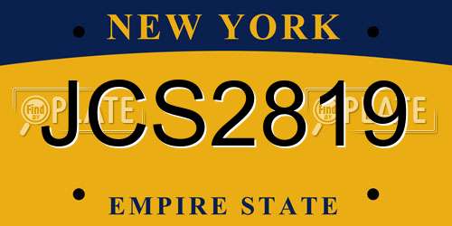 JCS2819 New York License Plate