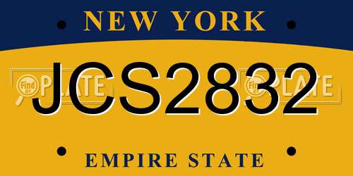 JCS2832 New York License Plate