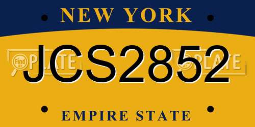 JCS2852 New York License Plate