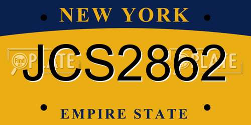 JCS2862 New York License Plate