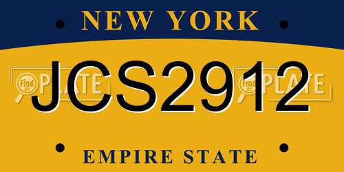 JCS2912 New York License Plate