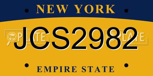 JCS2982 New York License Plate