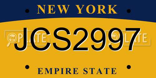 JCS2997 New York License Plate