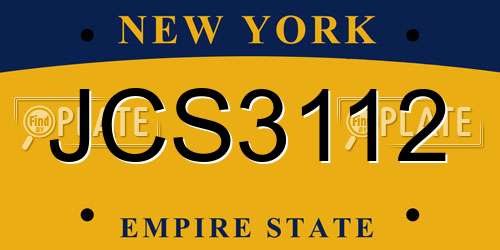 JCS3112 New York License Plate
