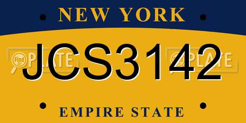 JCS3142 New York License Plate