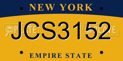 JCS3152 New York License Plate
