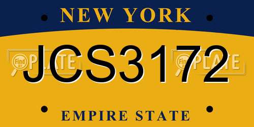 JCS3172 New York License Plate