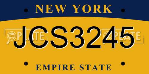 JCS3245 New York License Plate