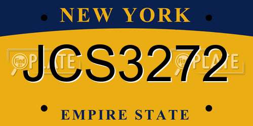 JCS3272 New York License Plate