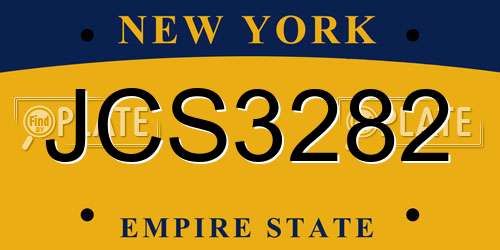 JCS3282 New York License Plate