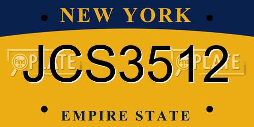 JCS3512 New York License Plate