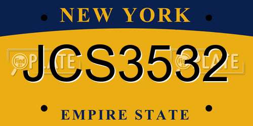 JCS3532 New York License Plate