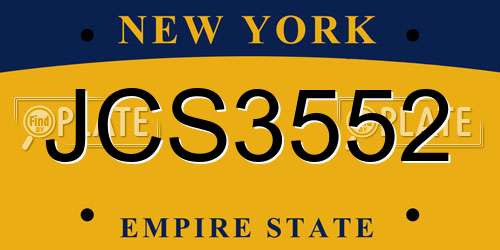 JCS3552 New York License Plate