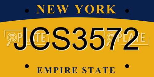 JCS3572 New York License Plate