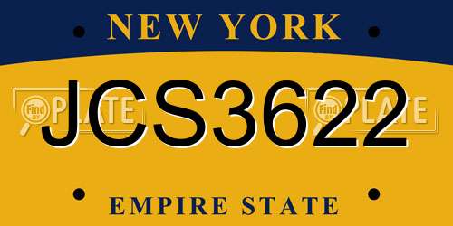 JCS3622 New York License Plate