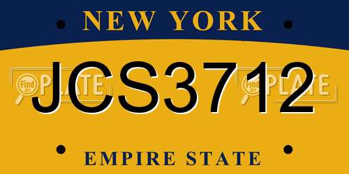 JCS3712 New York License Plate