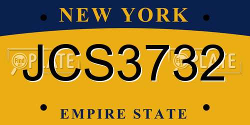 JCS3732 New York License Plate