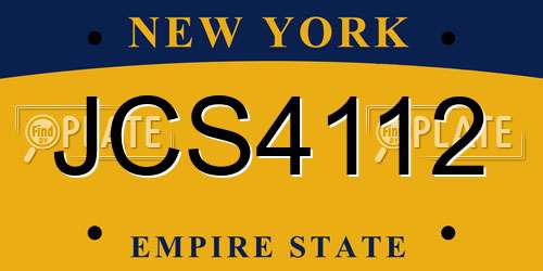 JCS4112 New York License Plate