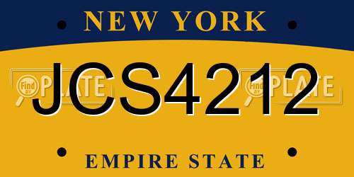 JCS4212 New York License Plate