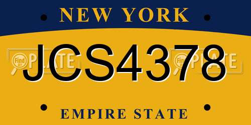 JCS4378 New York License Plate