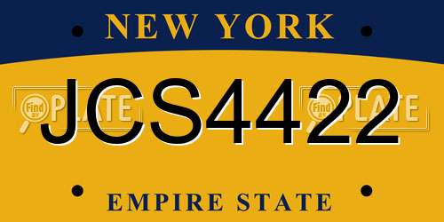JCS4422 New York License Plate