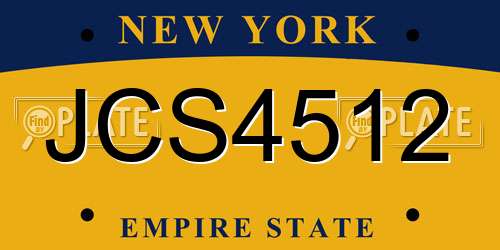 JCS4512 New York License Plate