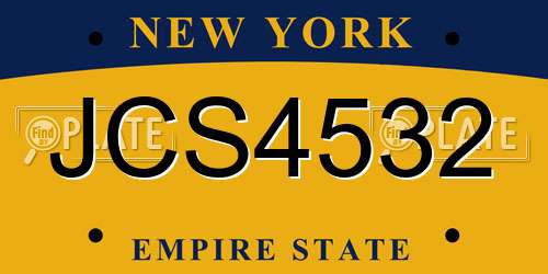 JCS4532 New York License Plate