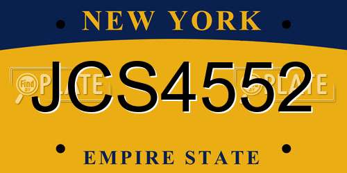 JCS4552 New York License Plate