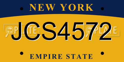 JCS4572 New York License Plate