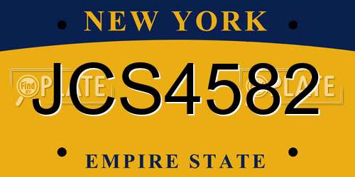 JCS4582 New York License Plate