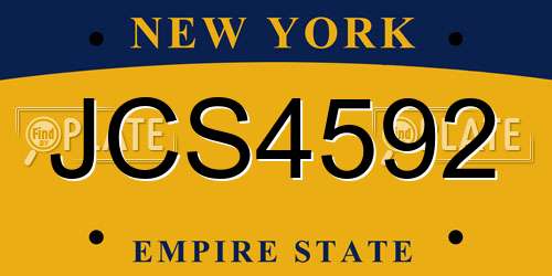 JCS4592 New York License Plate
