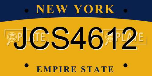 JCS4612 New York License Plate