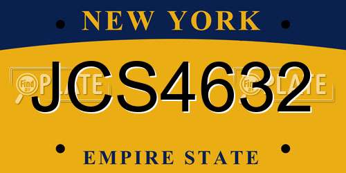 JCS4632 New York License Plate