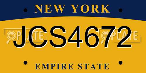 JCS4672 New York License Plate