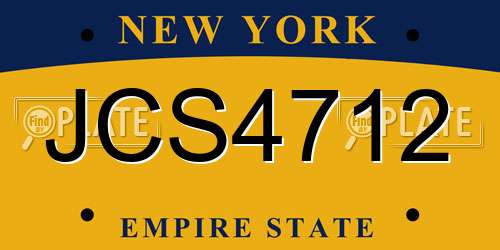 JCS4712 New York License Plate