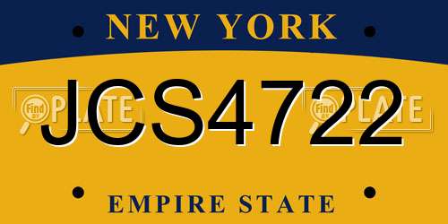JCS4722 New York License Plate