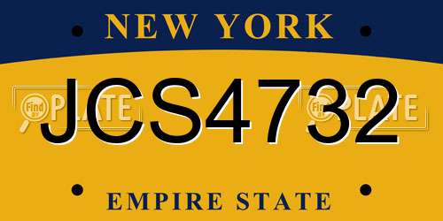 JCS4732 New York License Plate
