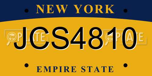 JCS4810 New York License Plate