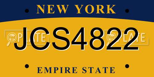 JCS4822 New York License Plate
