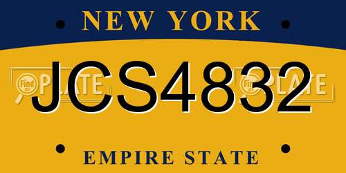 JCS4832 New York License Plate