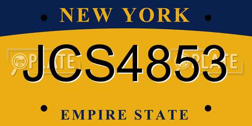 JCS4853 New York License Plate