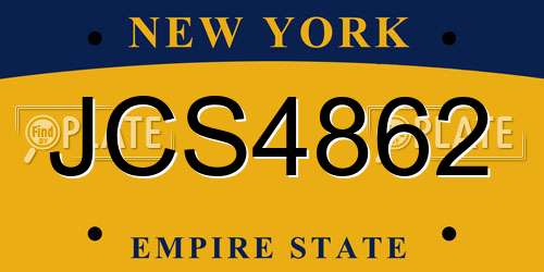 JCS4862 New York License Plate