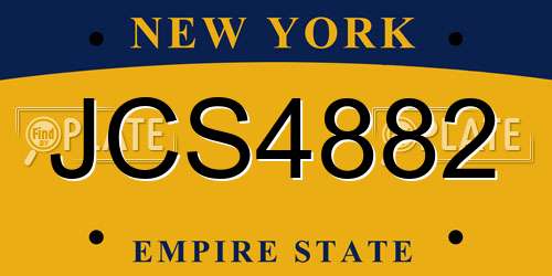 JCS4882 New York License Plate